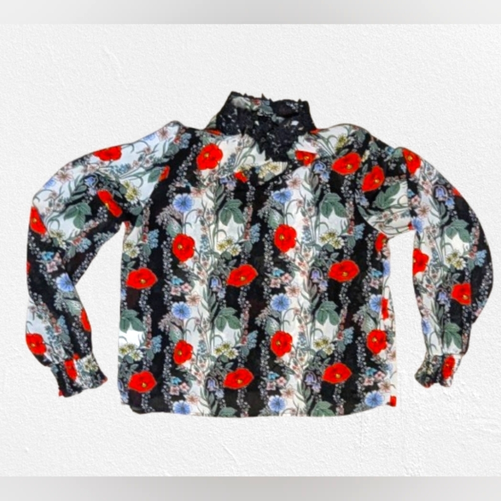 A.t.a.p. Floral Print Women's Blouse Multi Women's Size Medium